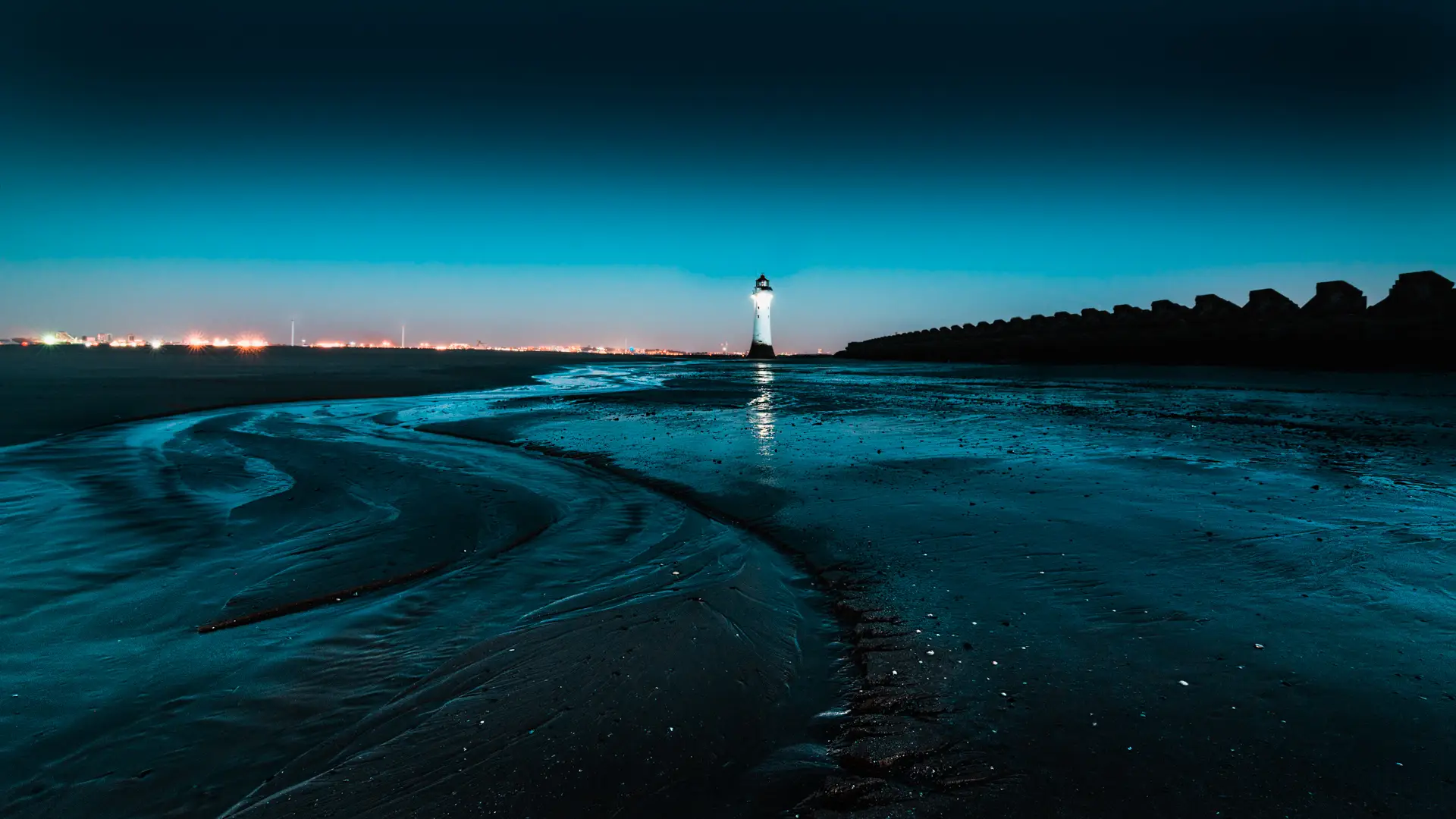 New Brighton, Night Time, Long Exposure, Lighthouse, Liverpool